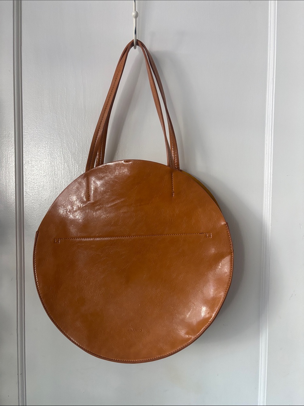 Anthropologie Remi/Reid Circle Set Tan Vegan Leather Satchel Purse Tote - Alison